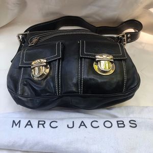 Marc Jacobs black leather purse with cloth bag